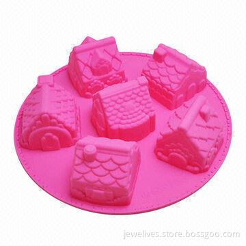 Silicone 6 Christmas House Cake Molds